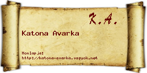 Katona Avarka névjegykártya